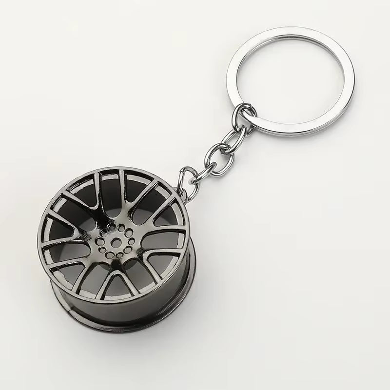 Creative Gear Head Keychain Speed Gearbox Keyring for Car Key Turbo Hub Brake Disc Pendant Shock Absorber Keys Holder Chain Ring