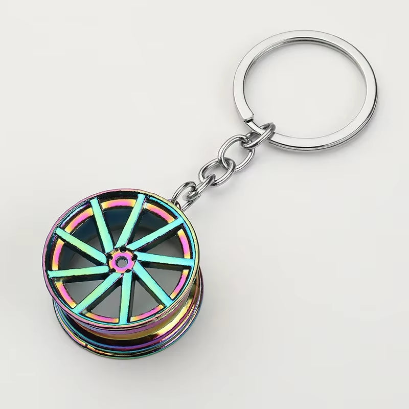 Creative Gear Head Keychain Speed Gearbox Keyring for Car Key Turbo Hub Brake Disc Pendant Shock Absorber Keys Holder Chain Ring