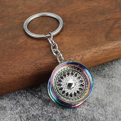 Creative Gear Head Keychain Speed Gearbox Keyring for Car Key Turbo Hub Brake Disc Pendant Shock Absorber Keys Holder Chain Ring
