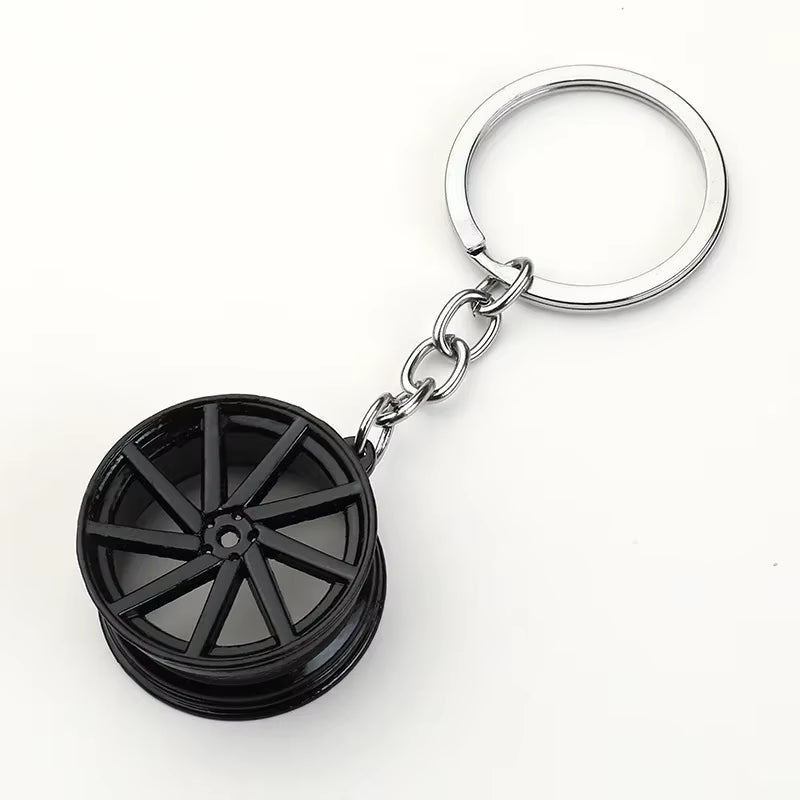 Creative Gear Head Keychain Speed Gearbox Keyring for Car Key Turbo Hub Brake Disc Pendant Shock Absorber Keys Holder Chain Ring