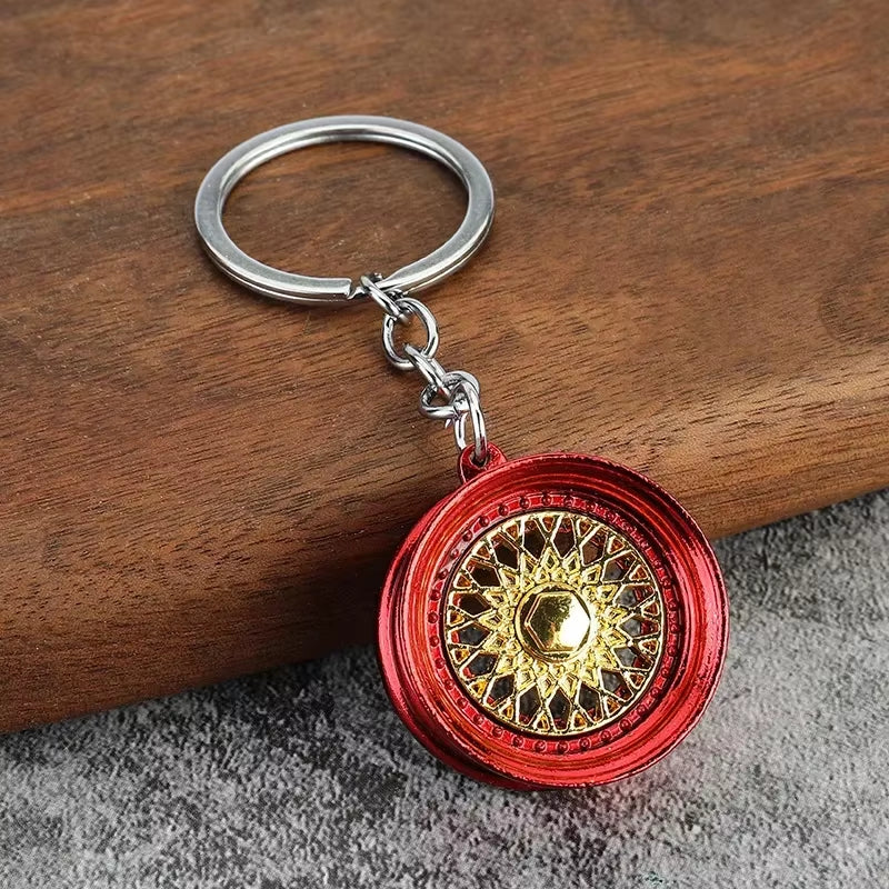 Creative Gear Head Keychain Speed Gearbox Keyring for Car Key Turbo Hub Brake Disc Pendant Shock Absorber Keys Holder Chain Ring