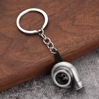 Creative Gear Head Keychain Speed Gearbox Keyring for Car Key Turbo Hub Brake Disc Pendant Shock Absorber Keys Holder Chain Ring