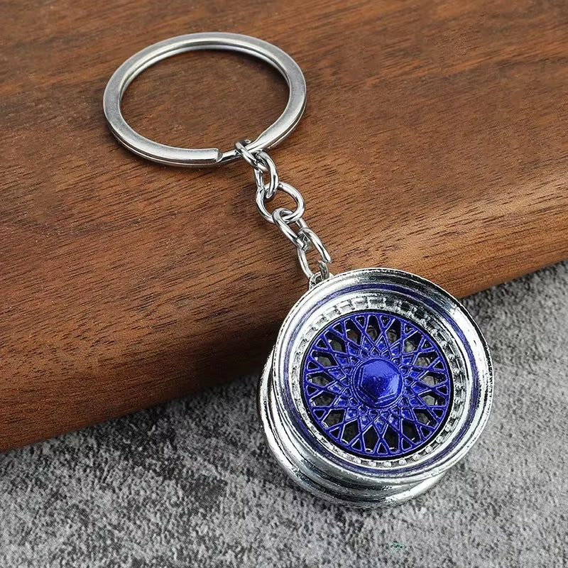 Creative Gear Head Keychain Speed Gearbox Keyring for Car Key Turbo Hub Brake Disc Pendant Shock Absorber Keys Holder Chain Ring