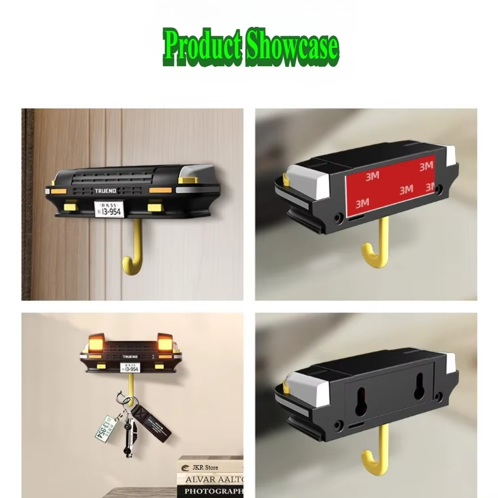 AE86 - Car Headlight Keychain Home and Decoration Creative Decoration for the Elderly Key Holder Wall House Key Hook Adhesive