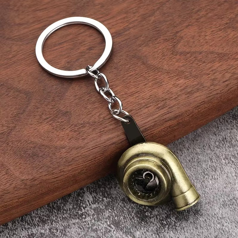 Creative Gear Head Keychain Speed Gearbox Keyring for Car Key Turbo Hub Brake Disc Pendant Shock Absorber Keys Holder Chain Ring