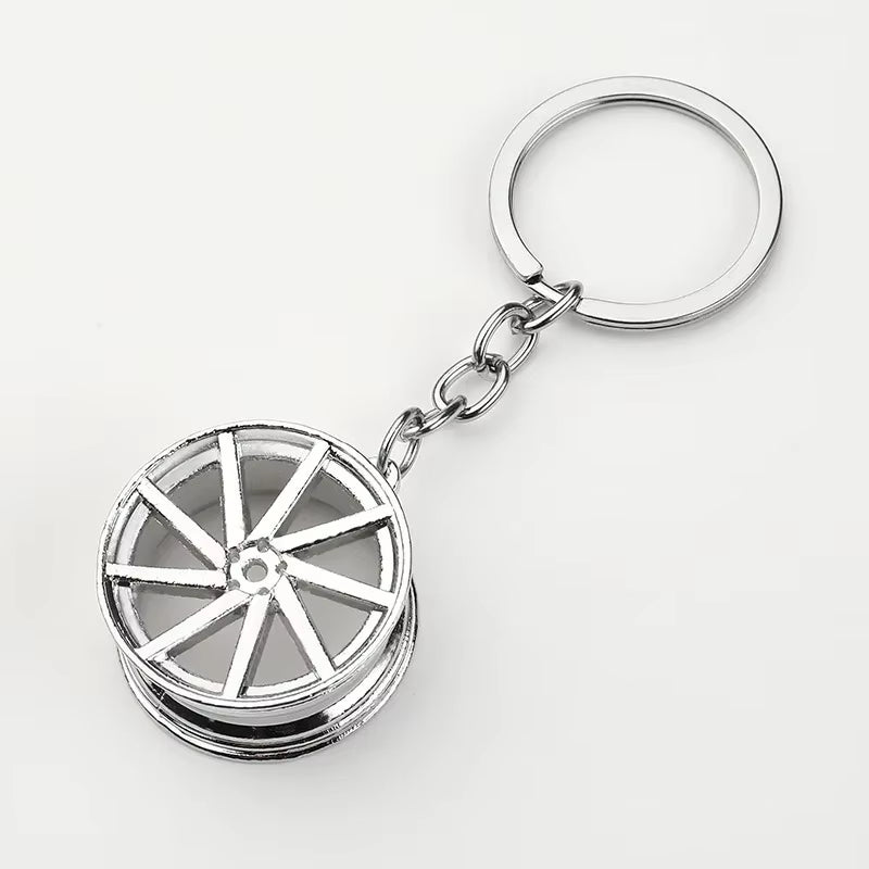 Creative Gear Head Keychain Speed Gearbox Keyring for Car Key Turbo Hub Brake Disc Pendant Shock Absorber Keys Holder Chain Ring