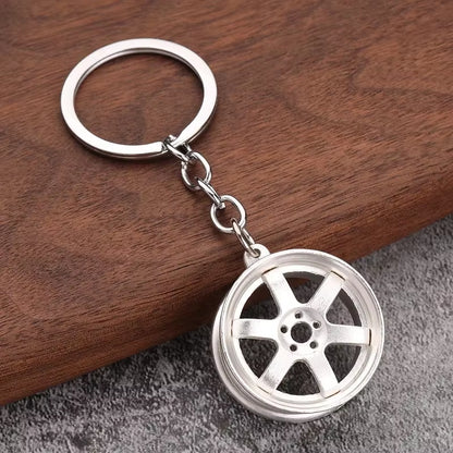 Creative Gear Head Keychain Speed Gearbox Keyring for Car Key Turbo Hub Brake Disc Pendant Shock Absorber Keys Holder Chain Ring