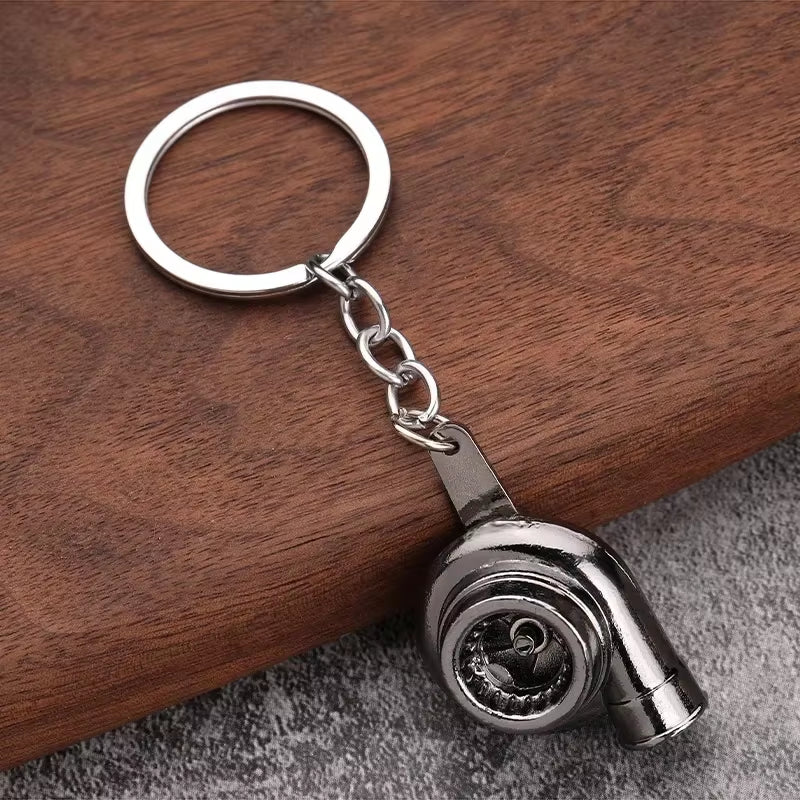 Creative Gear Head Keychain Speed Gearbox Keyring for Car Key Turbo Hub Brake Disc Pendant Shock Absorber Keys Holder Chain Ring